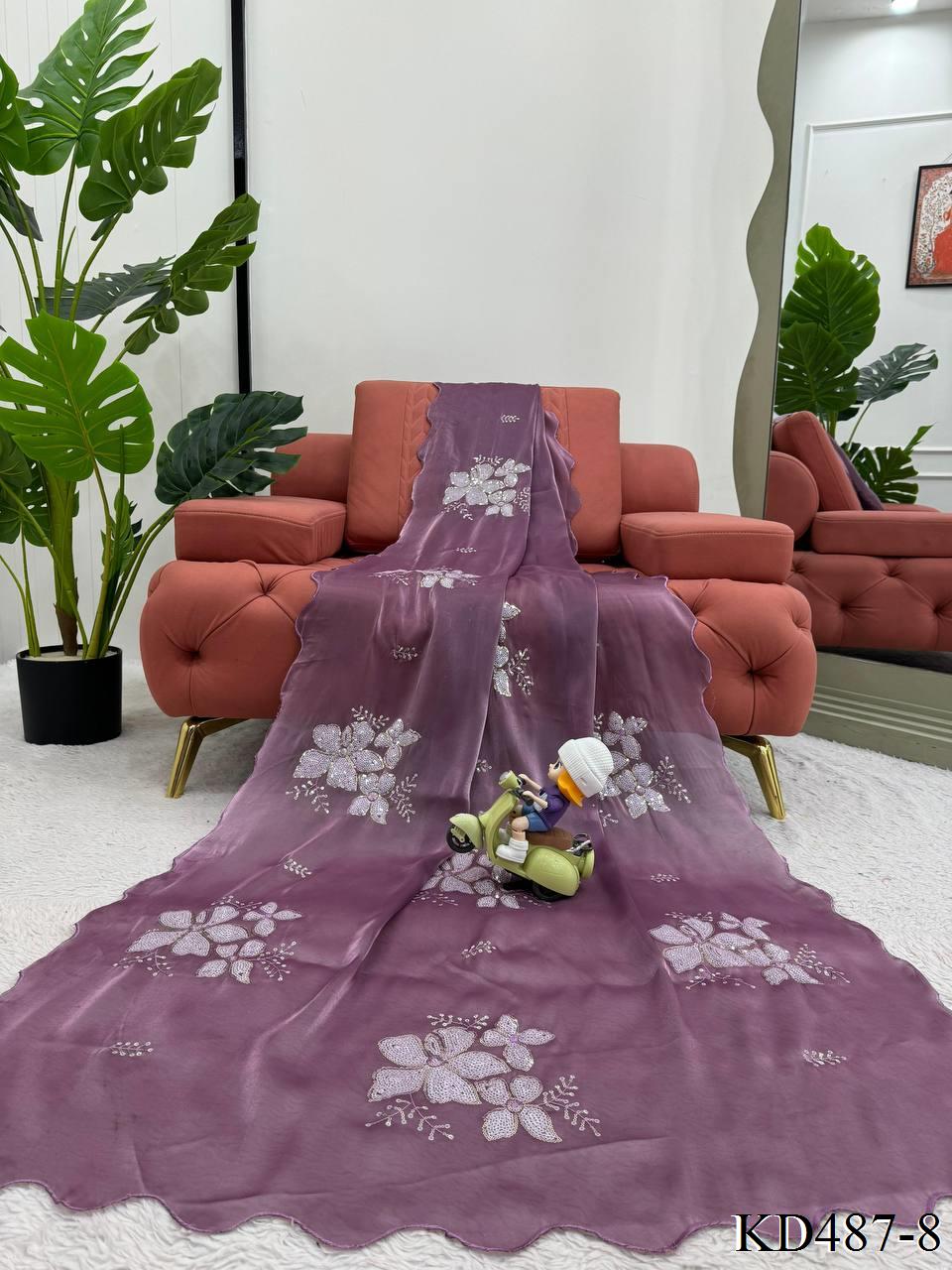 Jimmy Chu Saree With Thred Sequnce work