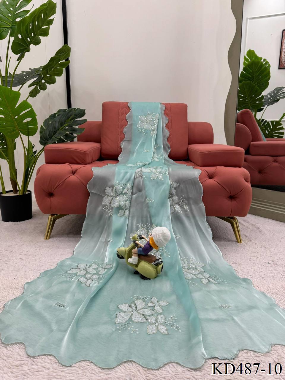 Jimmy Chu Saree With Thred Sequnce work