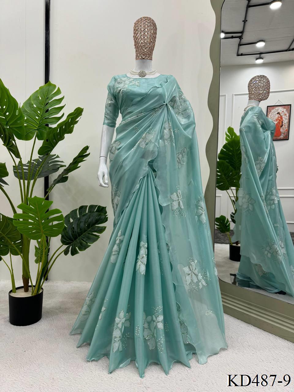 Jimmy Chu Saree With Thred Sequnce work