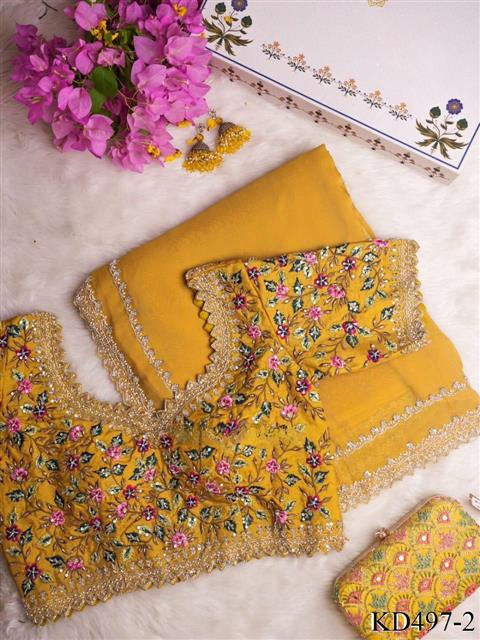 Tibby Silk saree with Heavy Thred Sequnce work the saree
