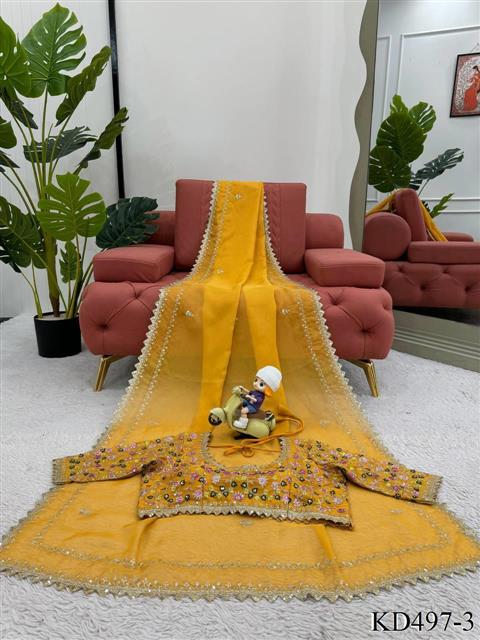 Tibby Silk saree with Heavy Thred Sequnce work the saree