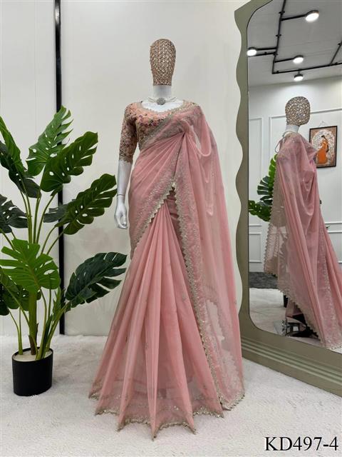 Tibby Silk saree with Heavy Thred Sequnce work the saree