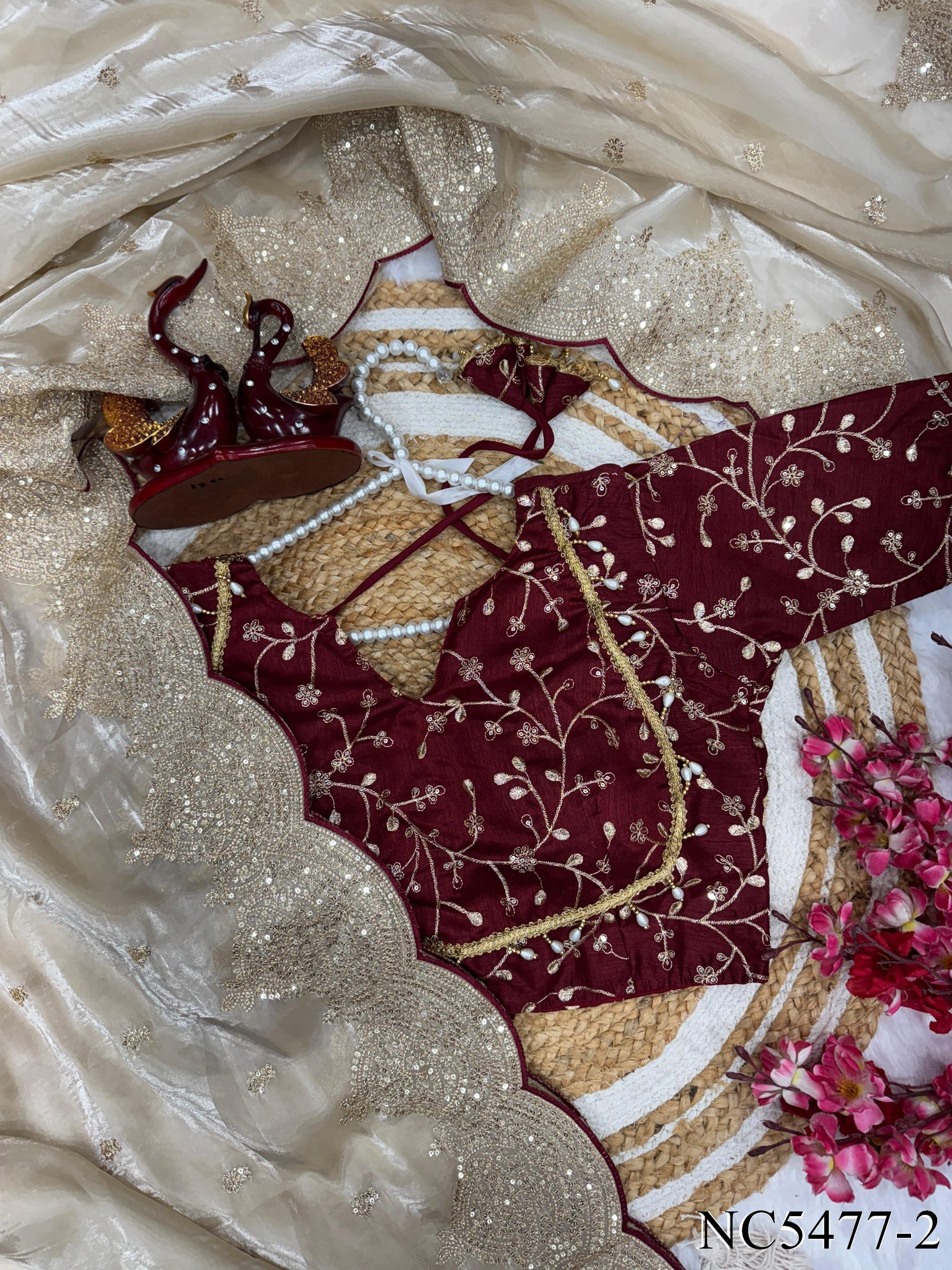 Soft Jimmy chu saree with Zari Embroidery Work on all over the saree