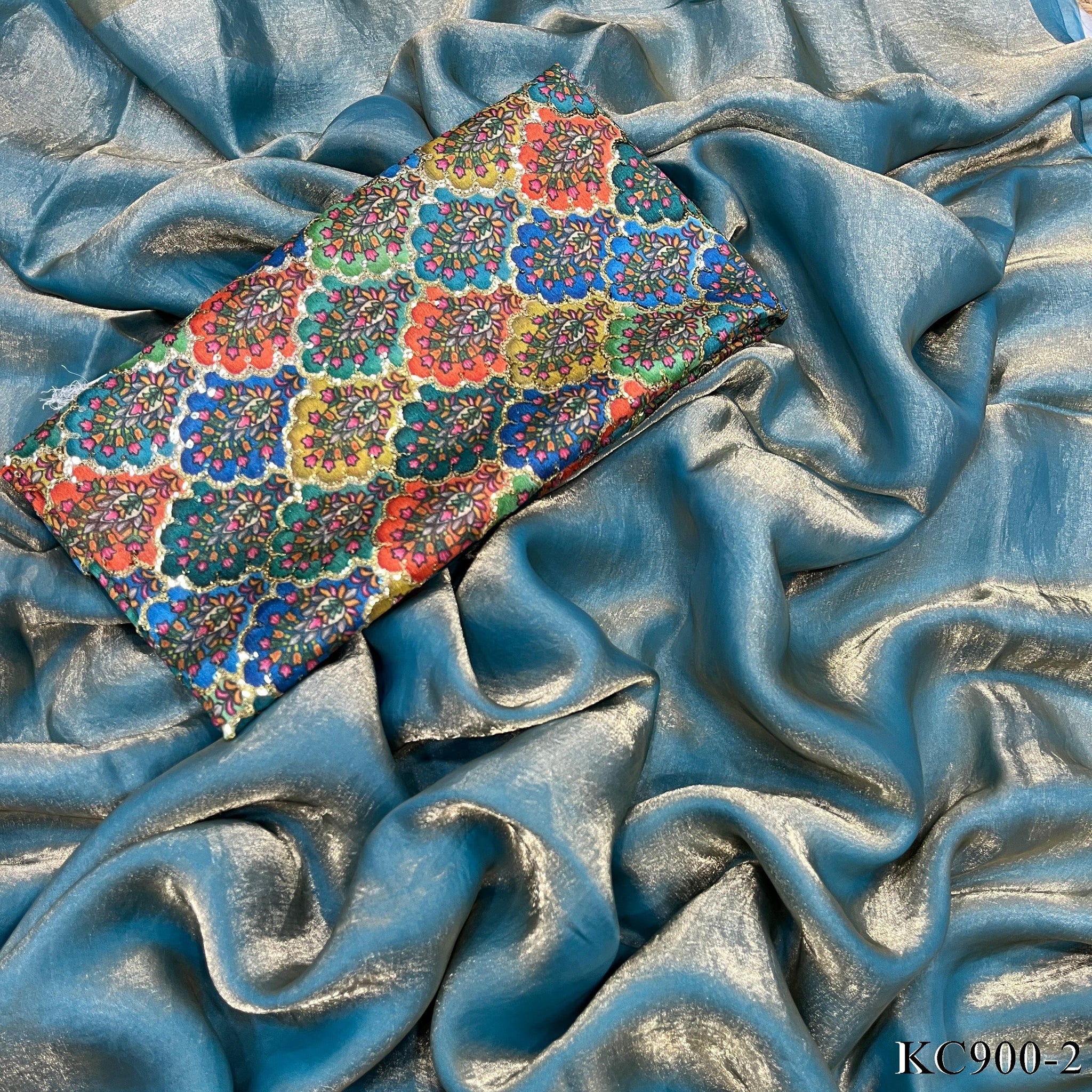 Pure space Silk saree with Plain Work on all over the saree