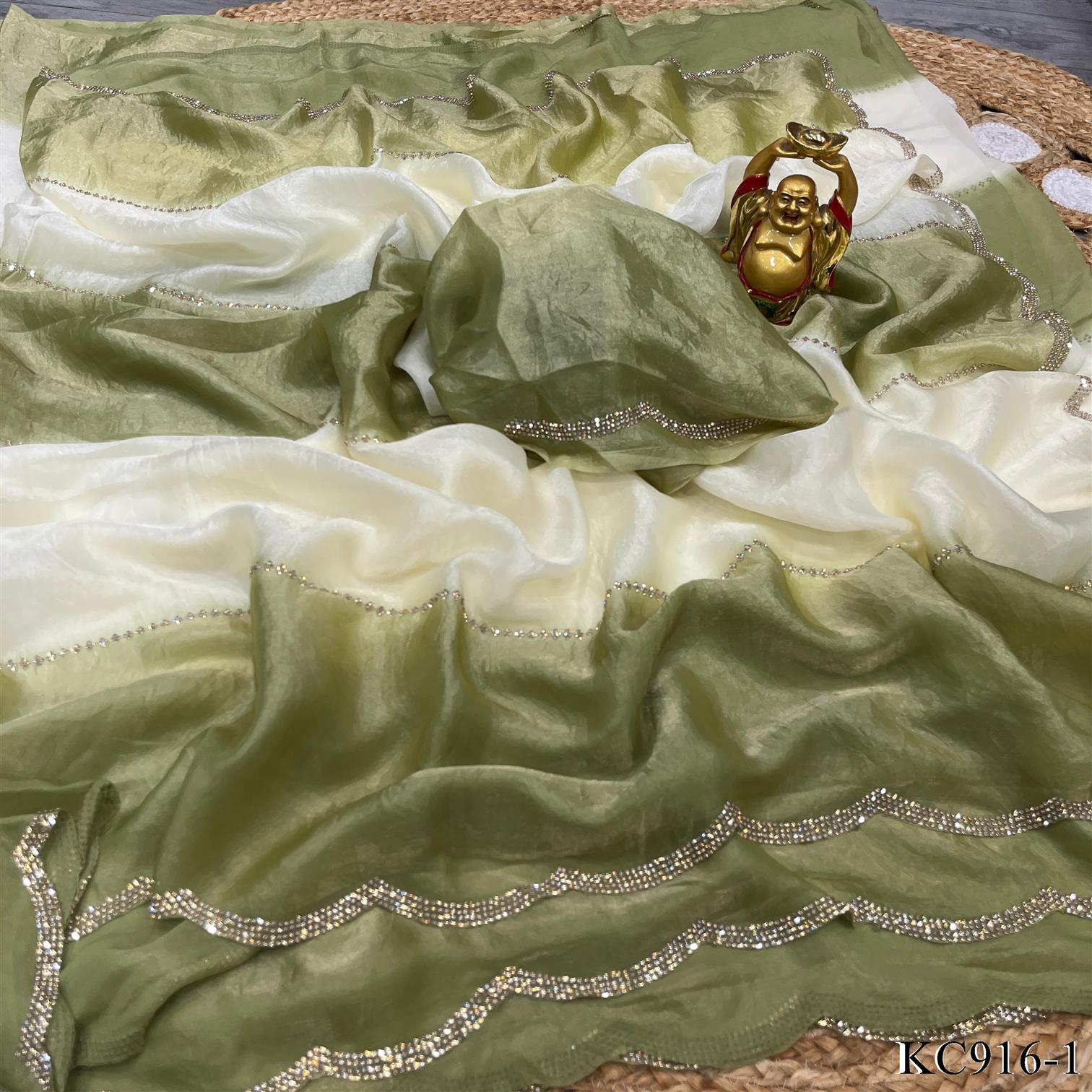 Space silk saree with Heavy Jarkhan work the saree