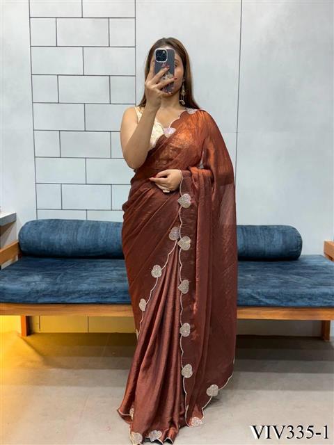 Space Silk Silk with Loving Hart Diamond Cut work the saree