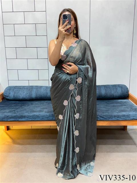 Space Silk Silk with Loving Hart Diamond Cut work the saree