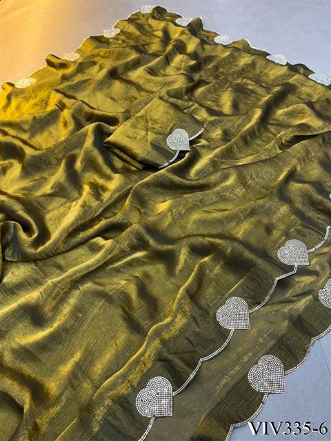 Space Silk Silk with Loving Hart Diamond Cut work the saree