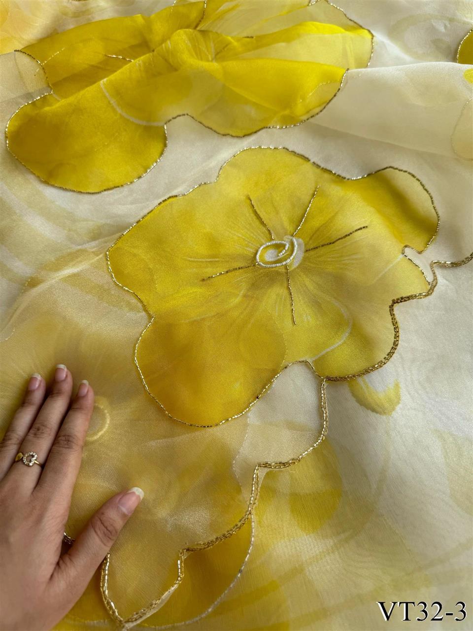 Soft Organza with Full Handwork work the saree
