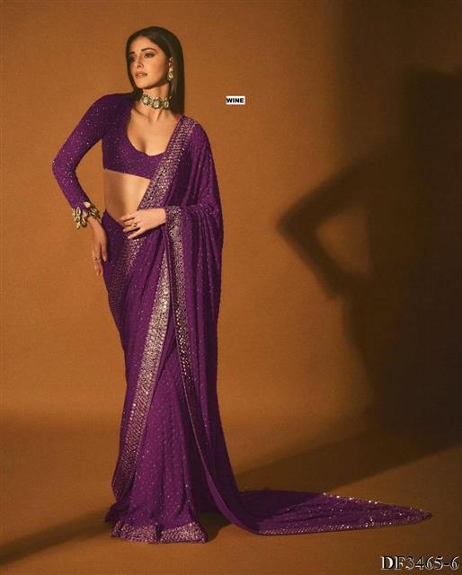 Faux Georgette with Heavy Coading Lace Borde work the saree