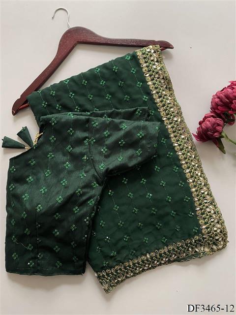 Faux Georgette with Heavy Coading Lace Borde work the saree