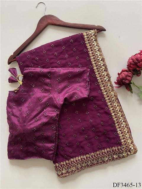 Faux Georgette with Heavy Coading Lace Borde work the saree