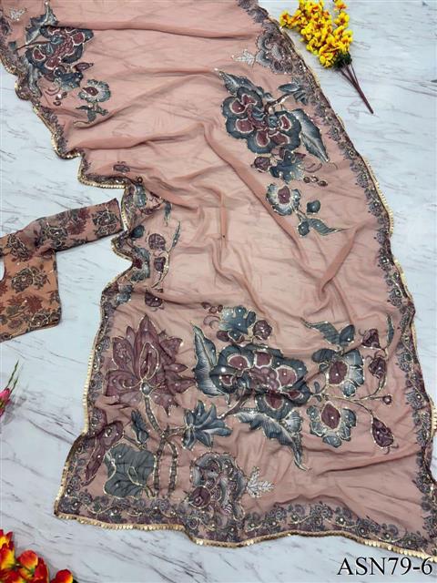Premium Georgette with Heavy Coading Lace Border work the saree