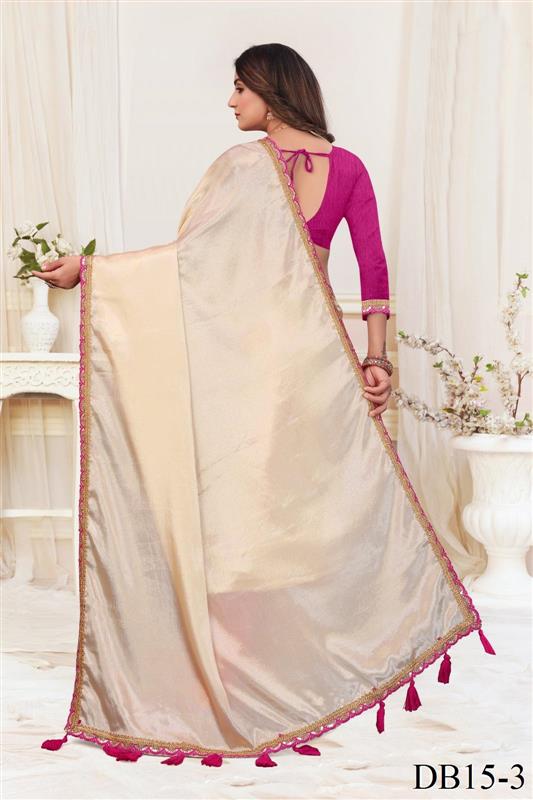 Chinon saree with Heavy Embroidery Thread, Zari work the saree