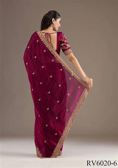 Frendy Satin Silk saree with Heavy Sequins with Jari Dori Embroidery work the saree