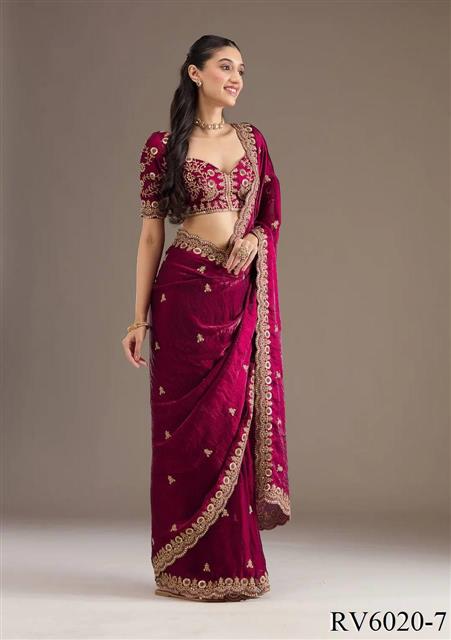 Frendy Satin Silk saree with Heavy Sequins with Jari Dori Embroidery work the saree