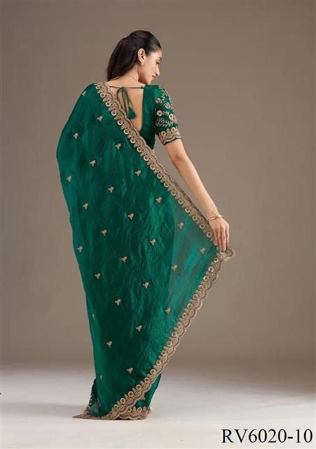 Frendy Satin Silk saree with Heavy Sequins with Jari Dori Embroidery work the saree