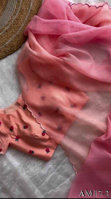 Soft cotton saree with Heavy beautiful hand dying work the saree