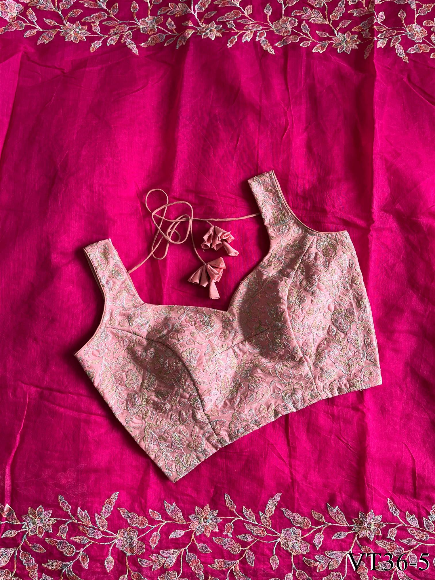 Premium Chanderi saree with Heavy thread embroidery work the saree