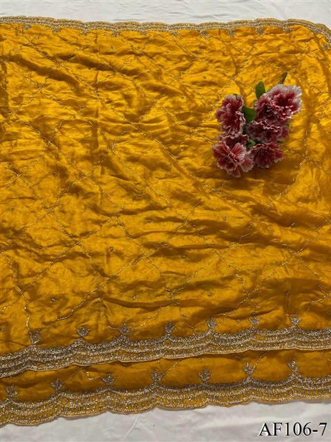 Pure Soft Fandy Silk with Heavy Diamond Khatli Work the saree