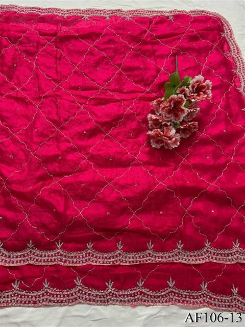 Pure Soft Fandy Silk with Heavy Diamond Khatli Work the saree