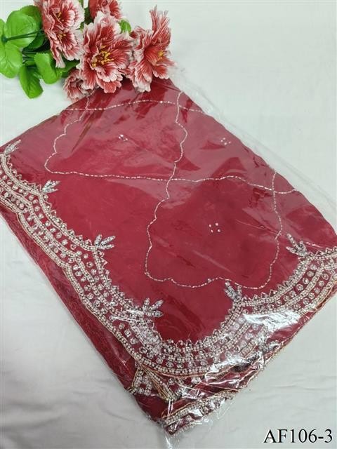 Pure Soft Fandy Silk with Heavy Diamond Khatli Work the saree