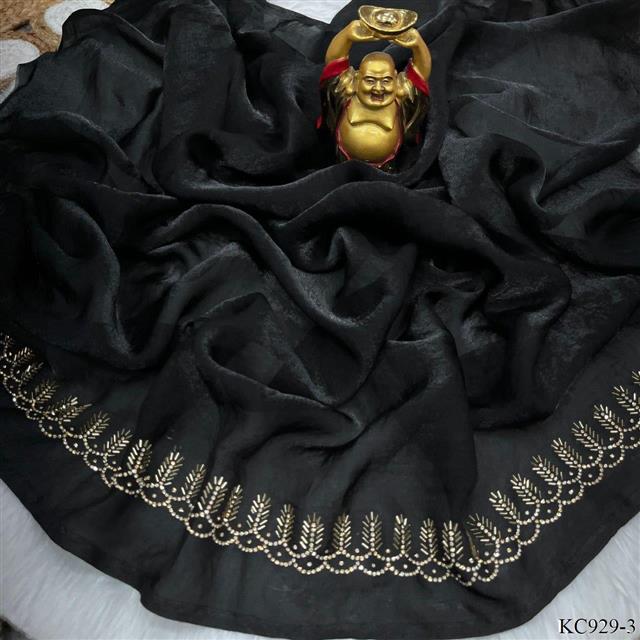 Space silk with Heavy Jarkhan Daimond work the saree