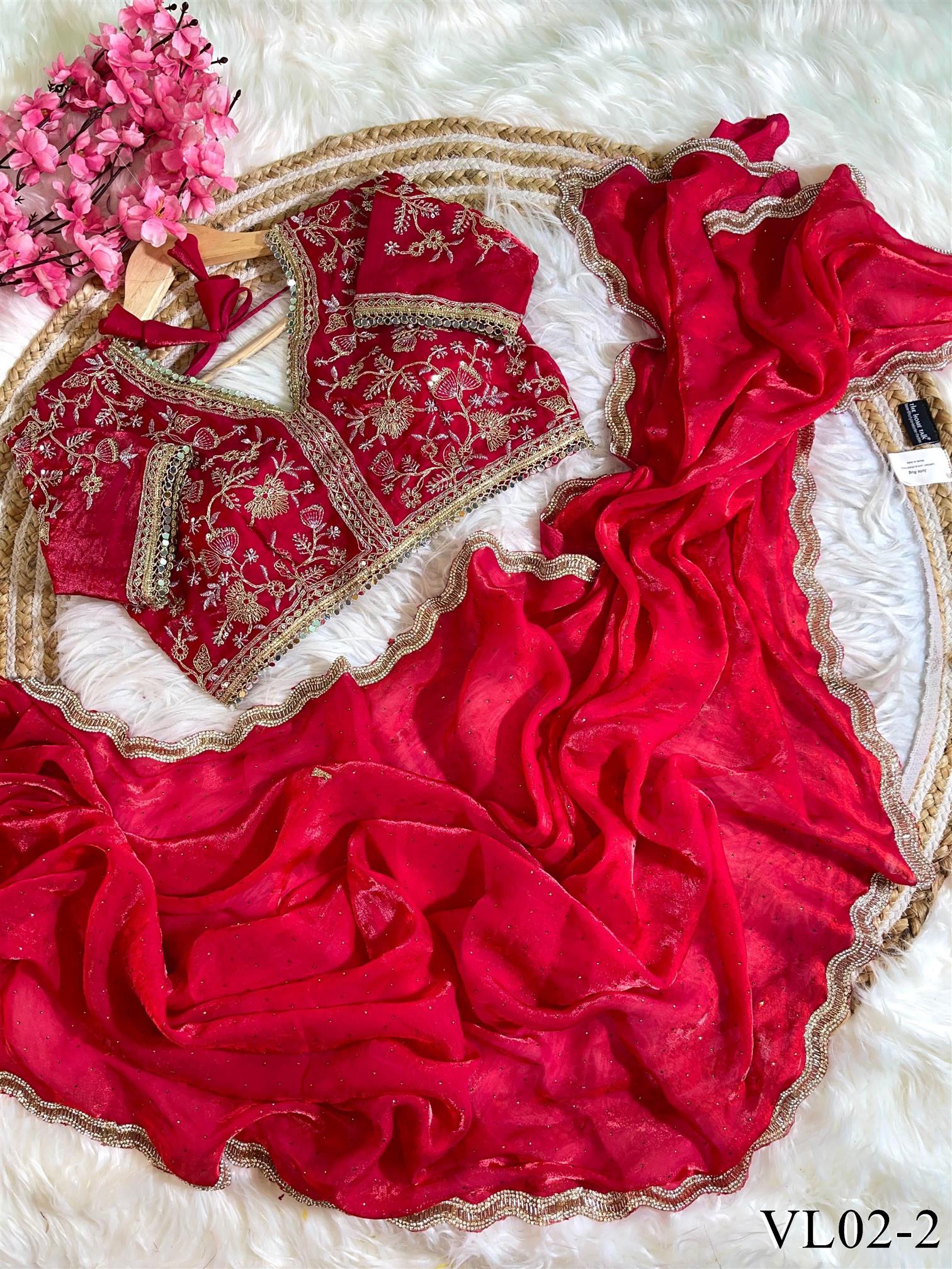 soft fendy sartin silk with Heavy jharkhand border Work the saree
