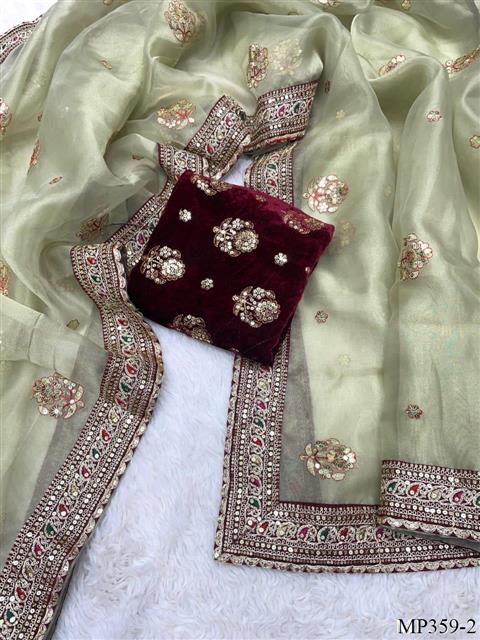 Soft Organza Silk Saree With Coding Embroidery Multi Thread Work