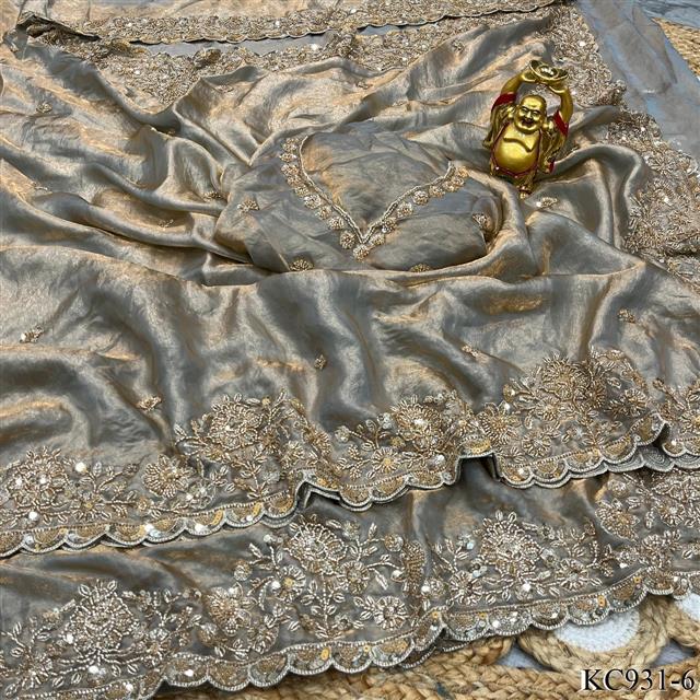 space silk Saree With sequence and cutdana delicate handwork