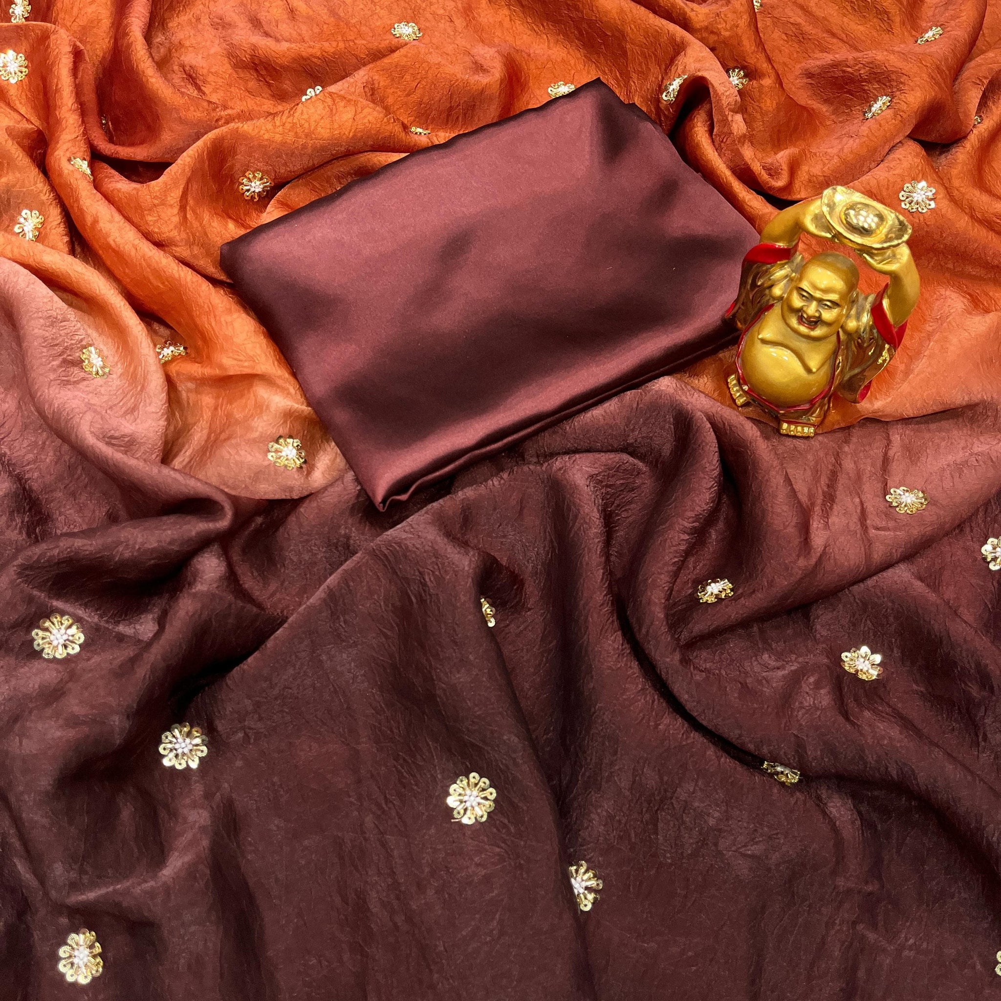 space silk saree with beeds Work on all over the saree