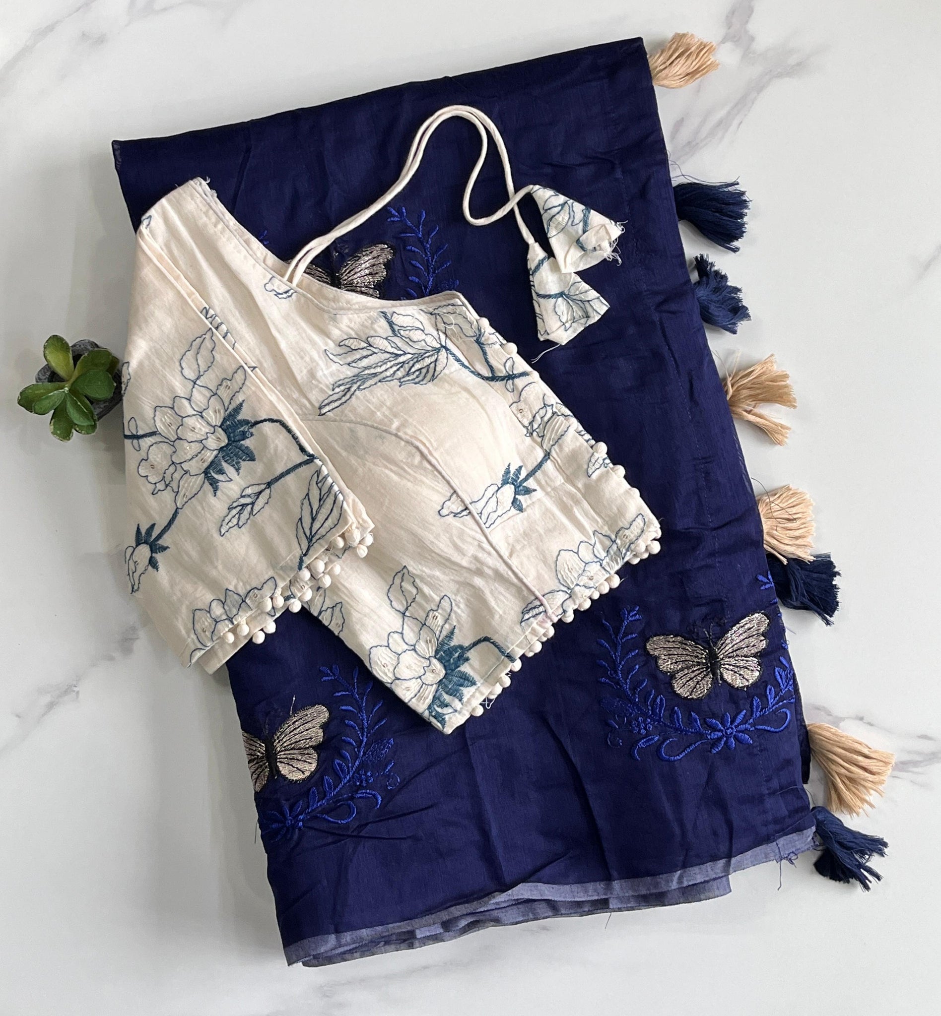 Premium Chanderi saree with Butterfly Work on all over the saree