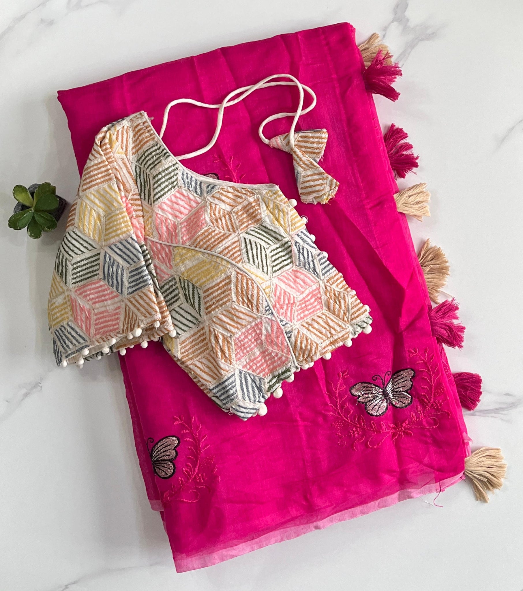 Premium Chanderi saree with Butterfly Work on all over the saree