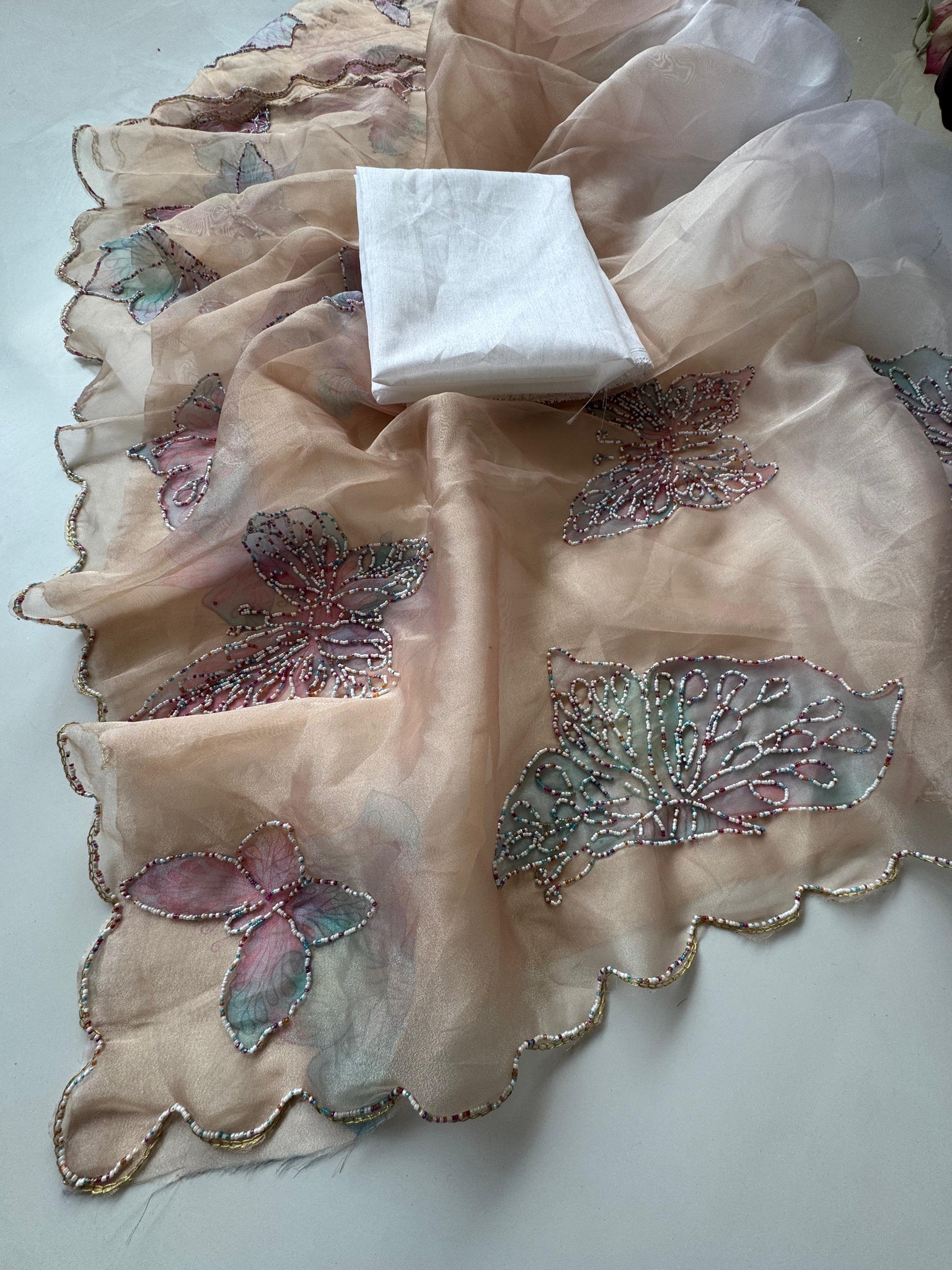 Primium Orgenza Tissue saree with Digital Pritnted Butterfly Workon all over the saree