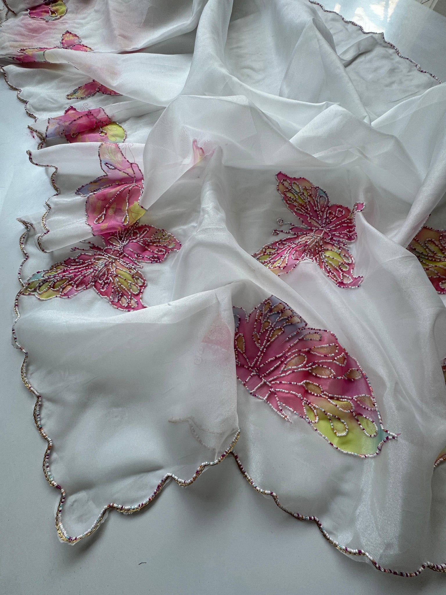 Primium Orgenza Tissue saree with Digital Pritnted Butterfly Workon all over the saree