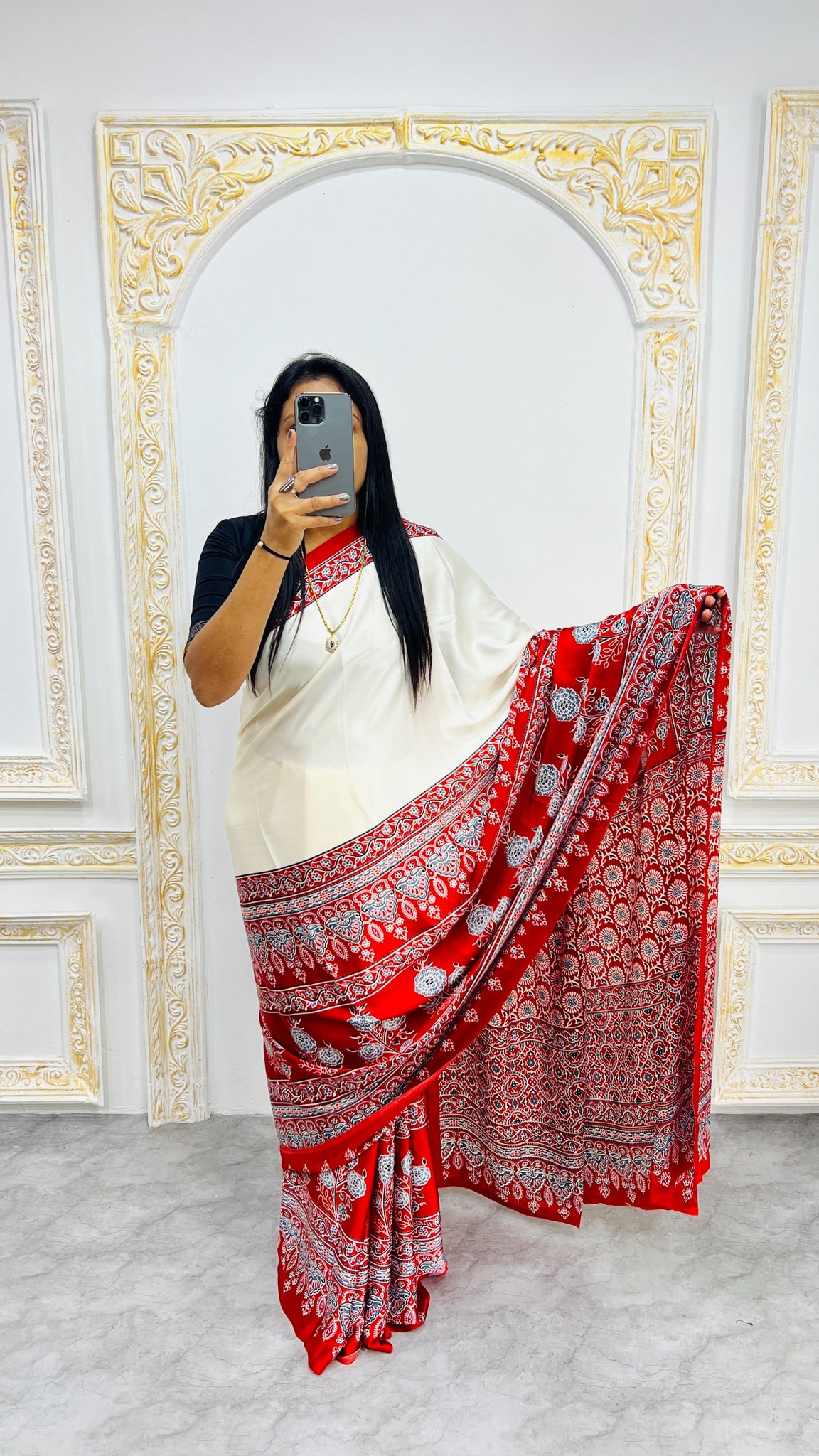 Original Japan Silk saree with Printed Work on all over the saree
