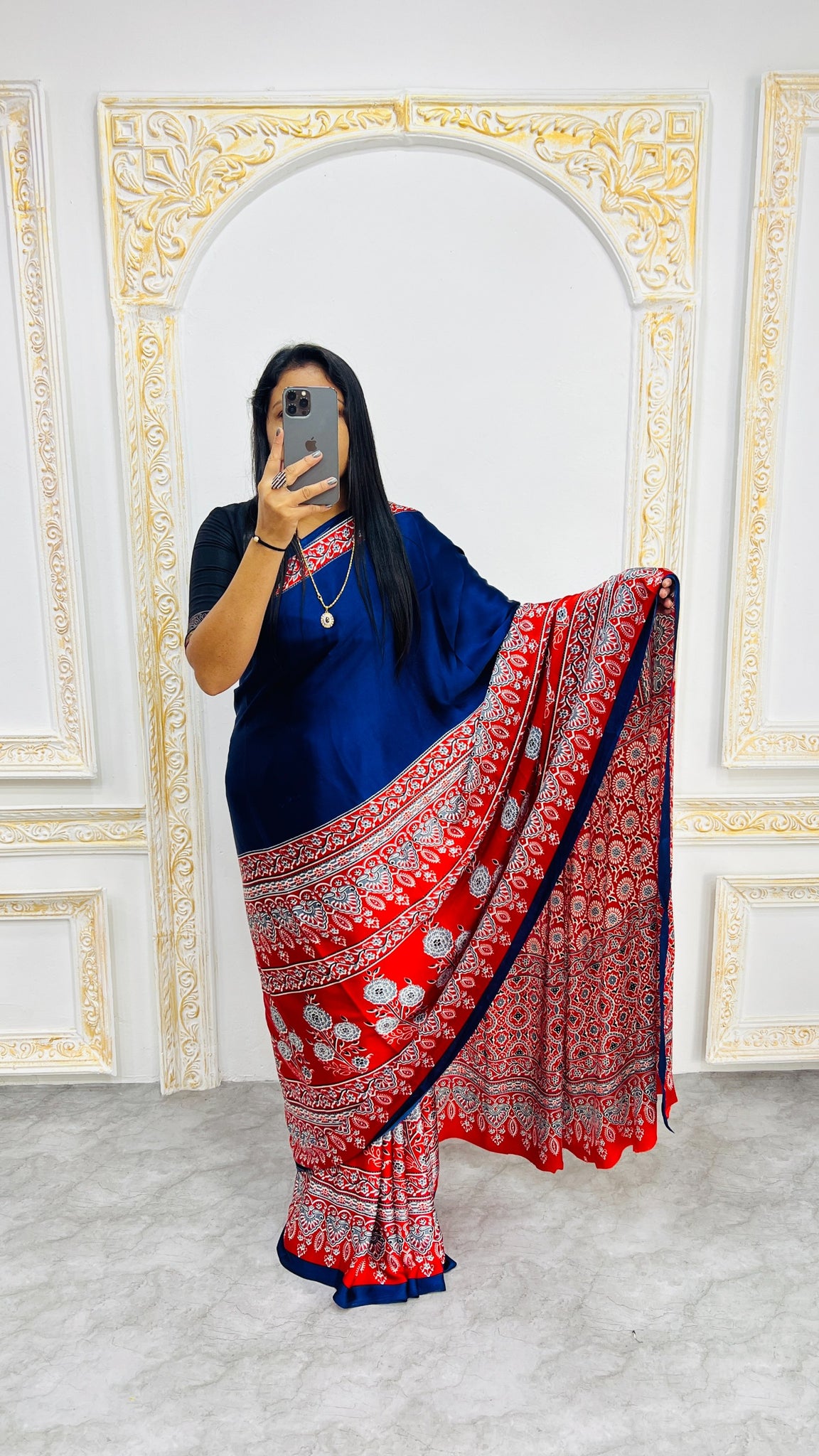 Original Japan Silk saree with Printed Work on all over the saree