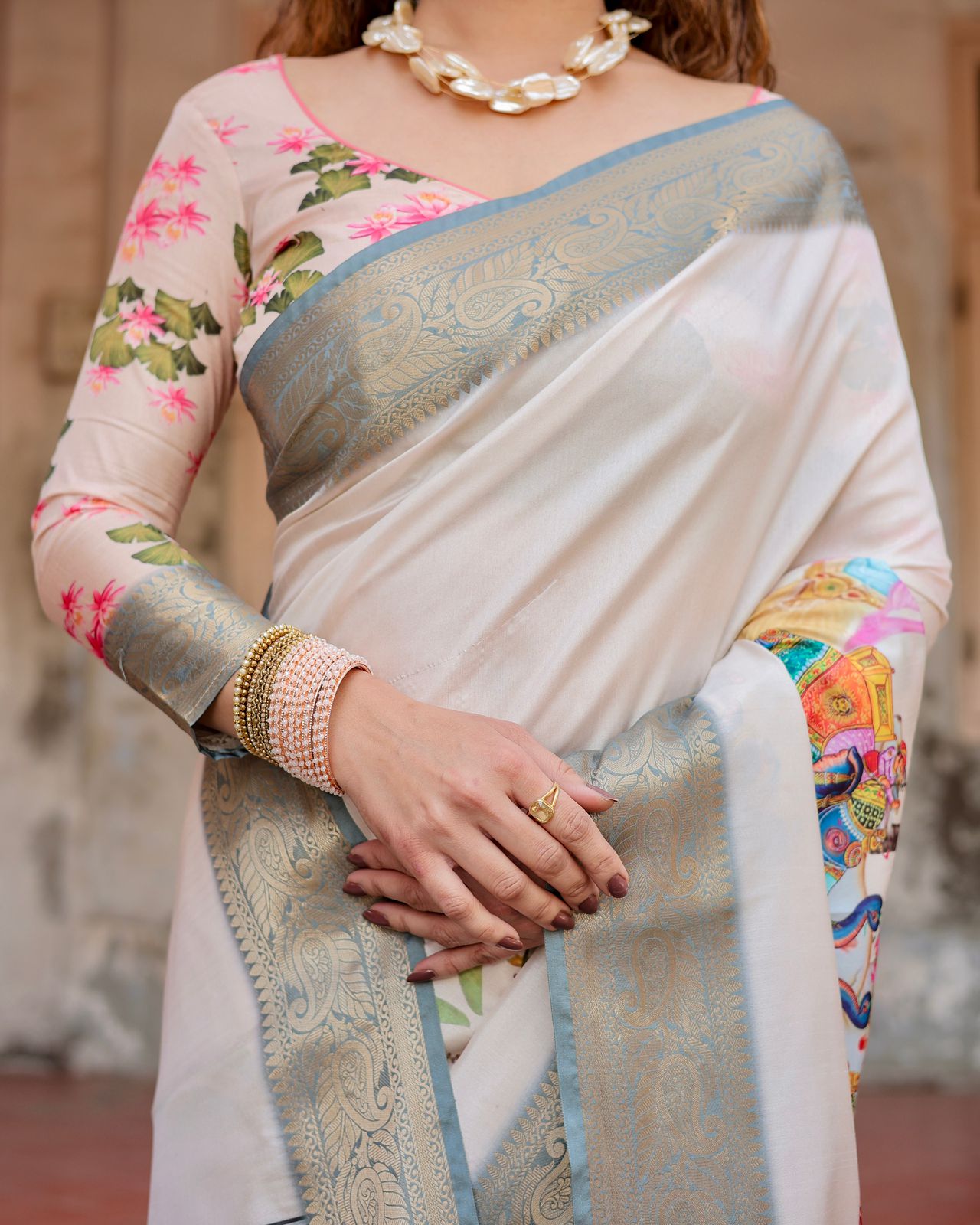Premium Tussar Silk with Heavy Digital Print WORK the saree