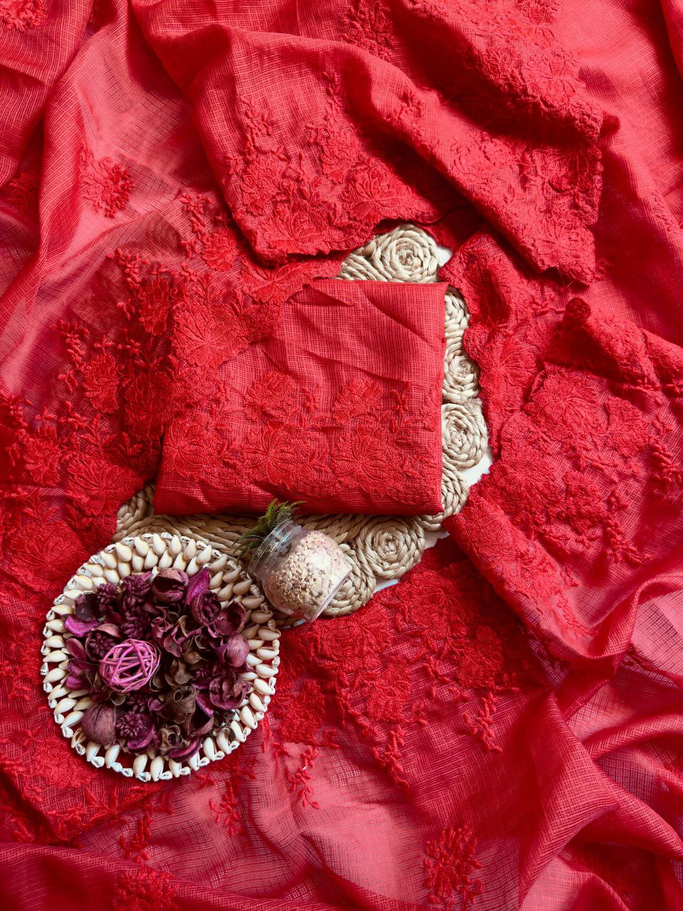 Pure Soft Kota Doriya Multi Thread Work Saree With Kota Doriya&nbsp;Blouse