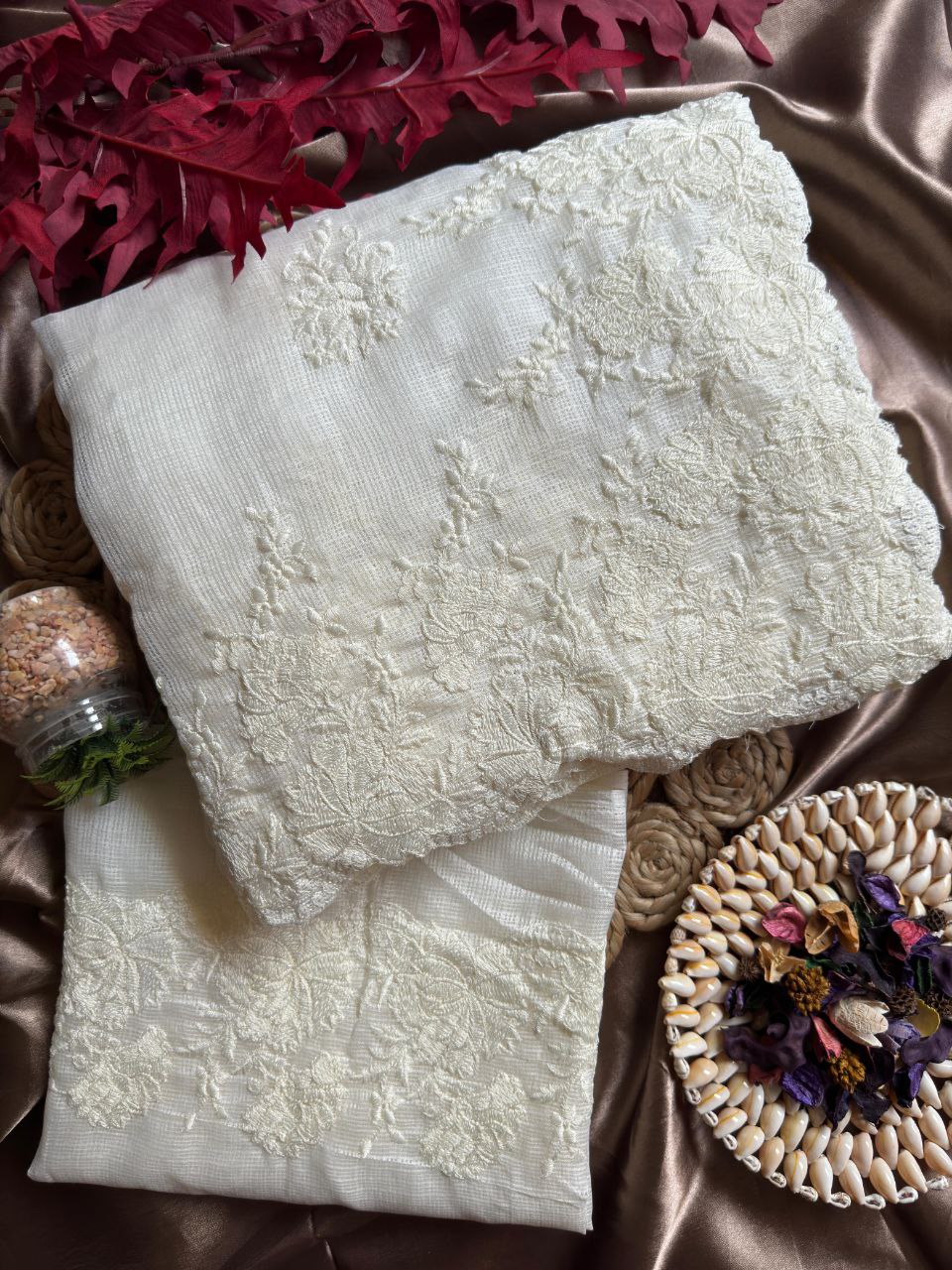 Pure Soft Kota Doriya Multi Thread Work Saree With Kota Doriya&nbsp;Blouse