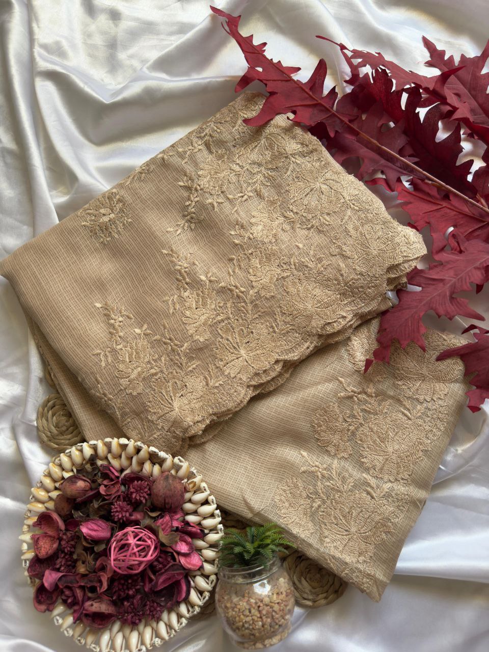 Pure Soft Kota Doriya Multi Thread Work Saree With Kota Doriya&nbsp;Blouse