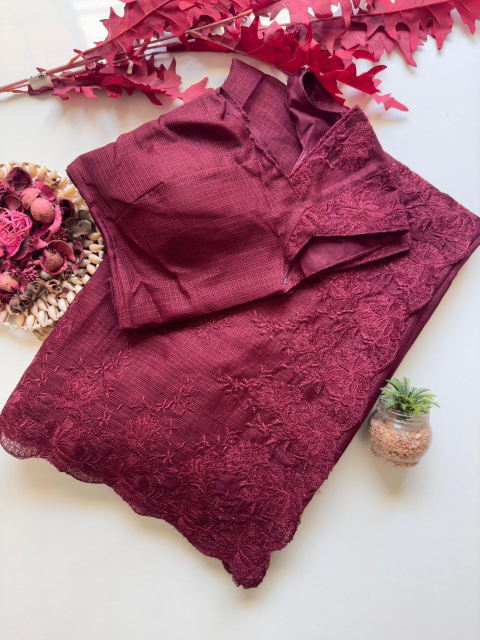 Pure Soft Kota Doriya Multi Thread Work Saree With Kota Doriya&nbsp;Blouse
