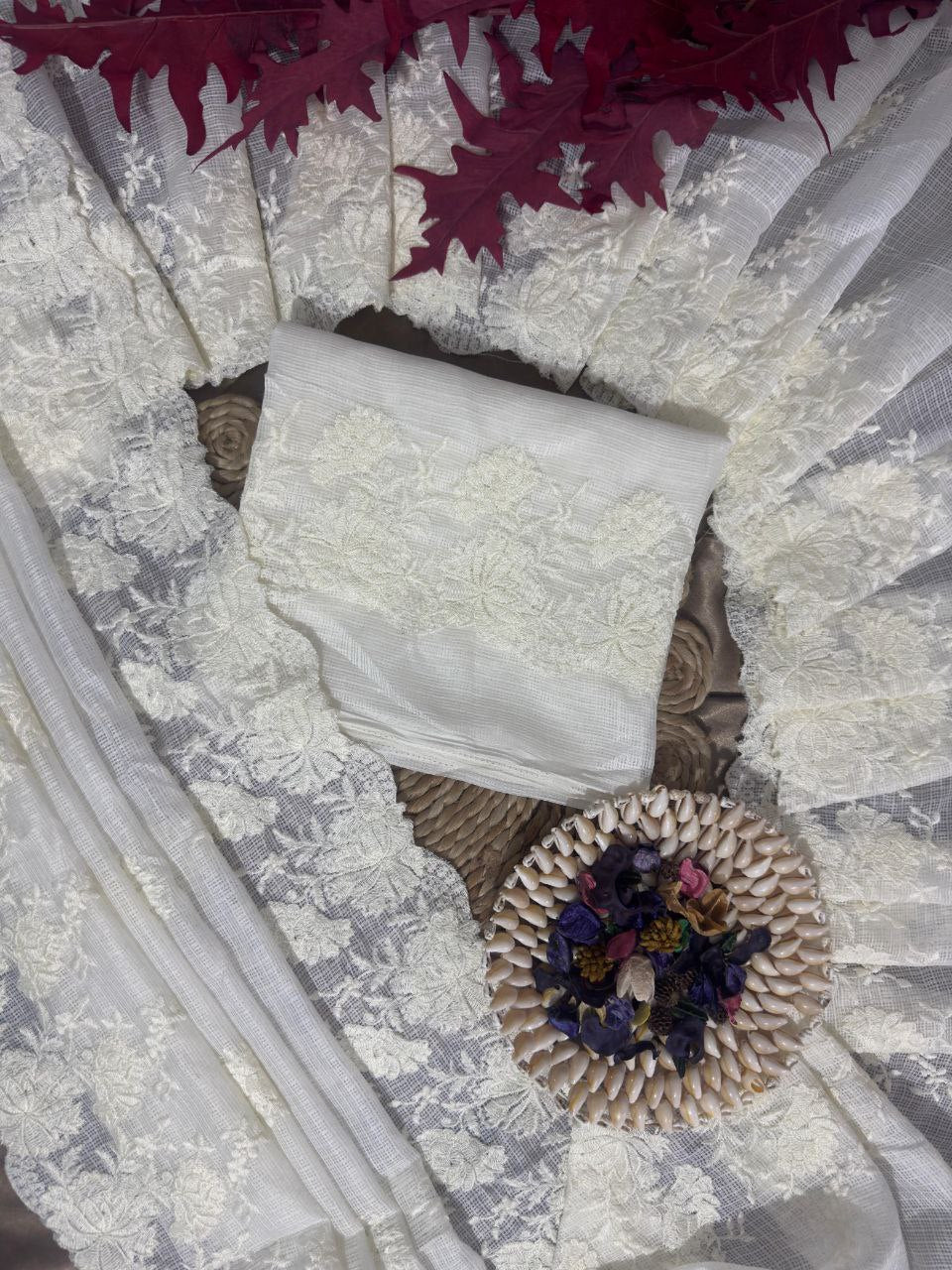 Pure Soft Kota Doriya Multi Thread Work Saree With Kota Doriya&nbsp;Blouse