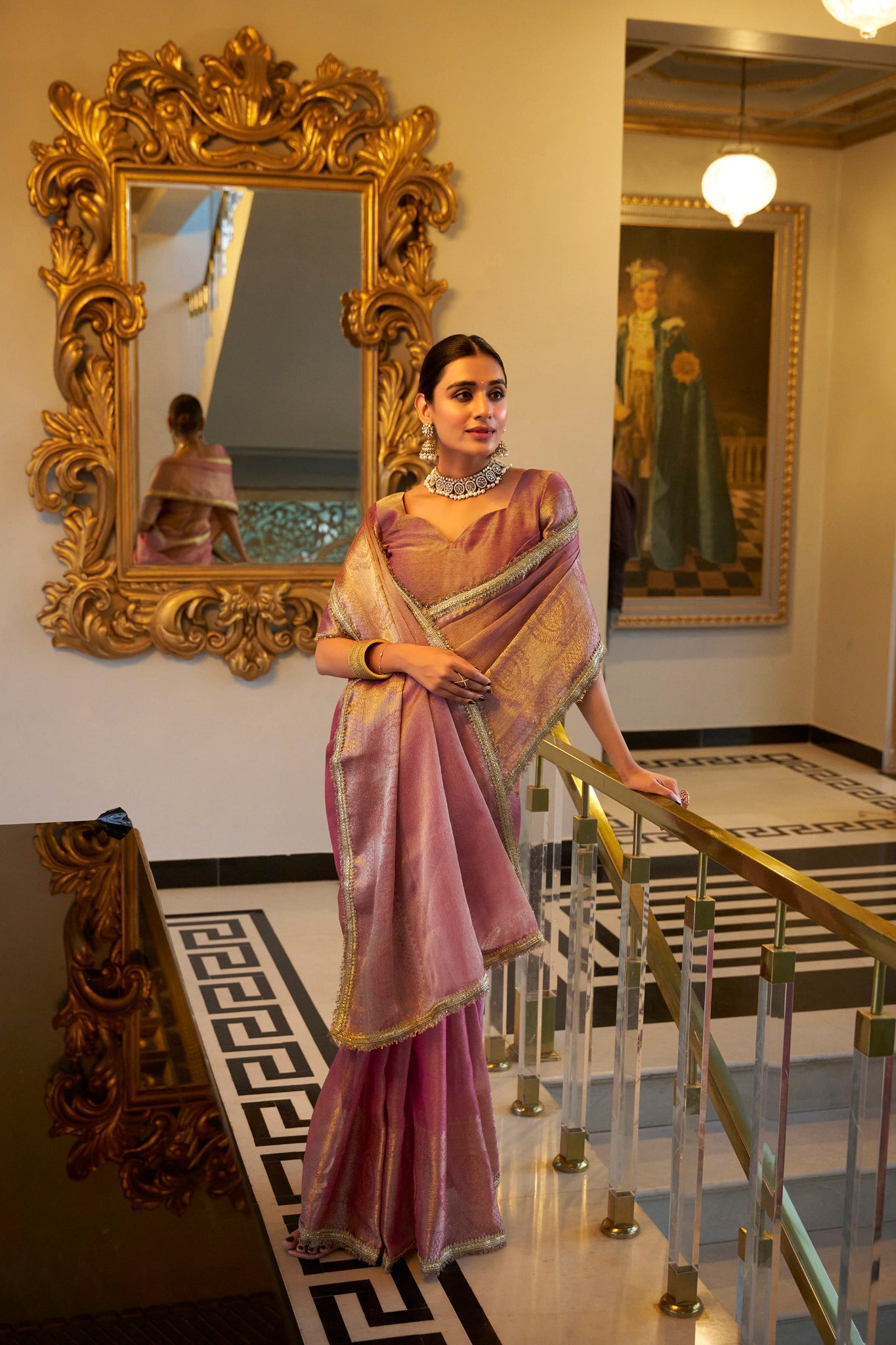 Shimmering in Zari and Sequins Zari Weaving Wedding Special Saree